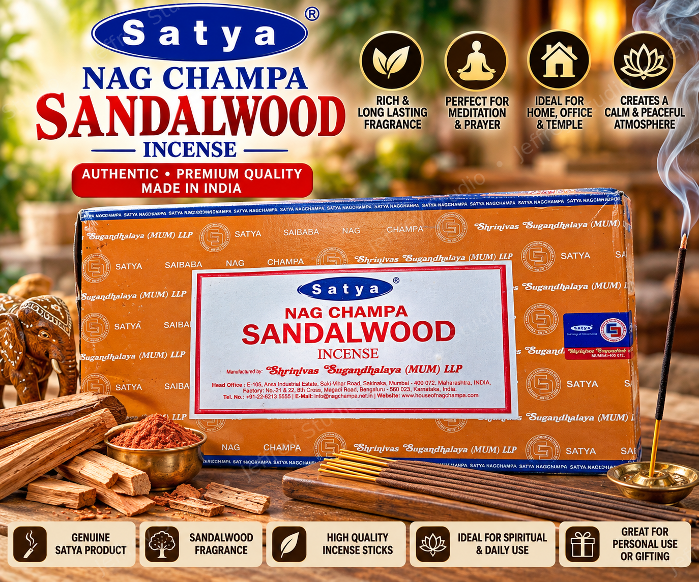 Satya Nag Champa Sandalwood Incense